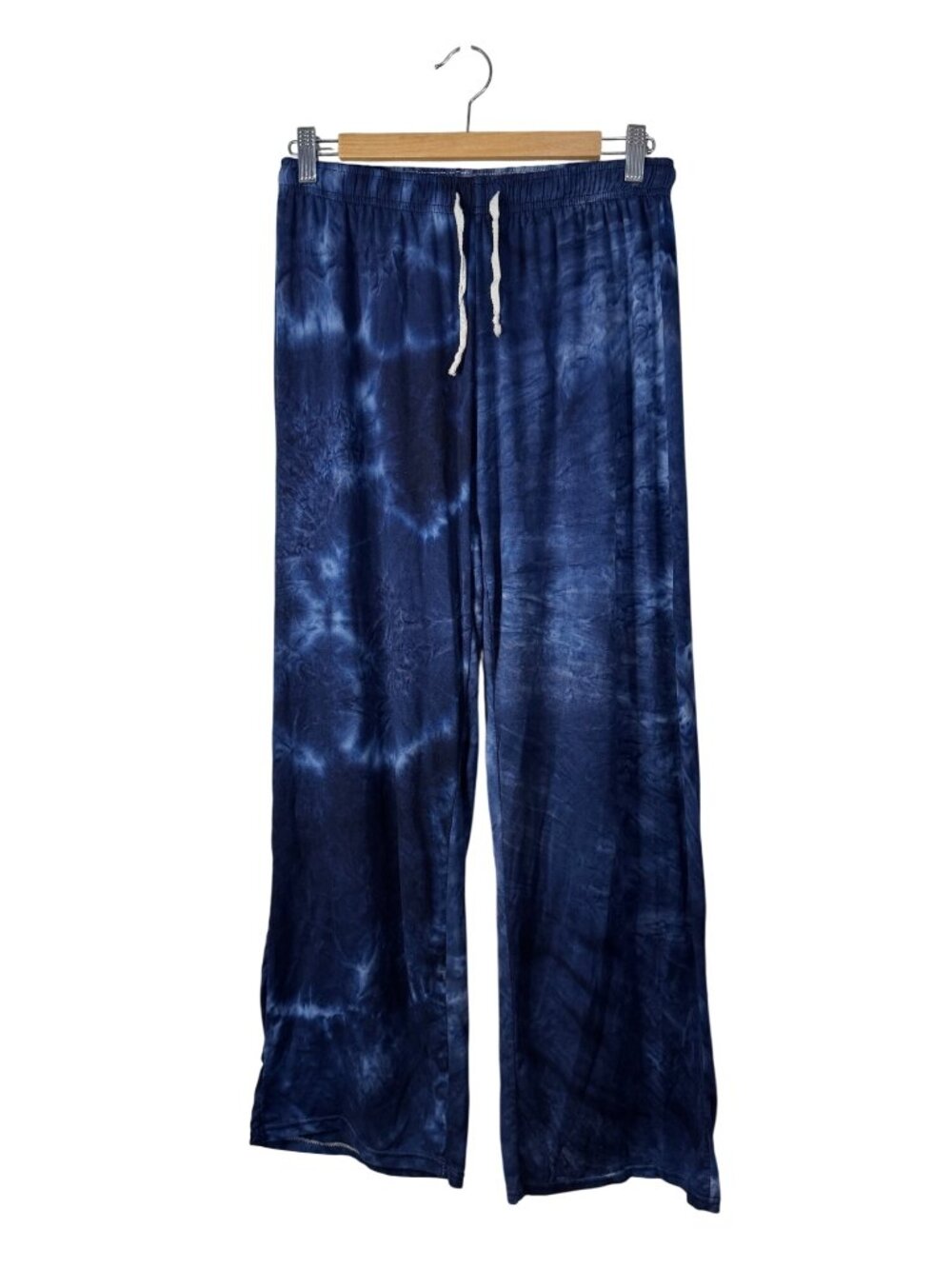 Hello Mello M/L Dyes The Limit Tie-Dye Lounge Pants Blue Elastic Waist Retro